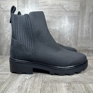 Kensie Womens Chelsea Boots Size 7‎ Black Lug Sole Ankle Booties Emily NEW